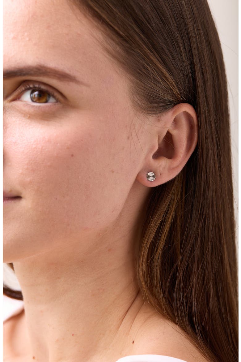 14K Gold Textured Stud Earrings, Alternate, color, 14K WHITE GOLD