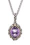 Sterling Silver & 18K Yellow Gold Amethyst Pendant Necklace