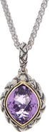 EFFY Sterling Silver & 18K Yellow Gold Amethyst Pendant Necklace