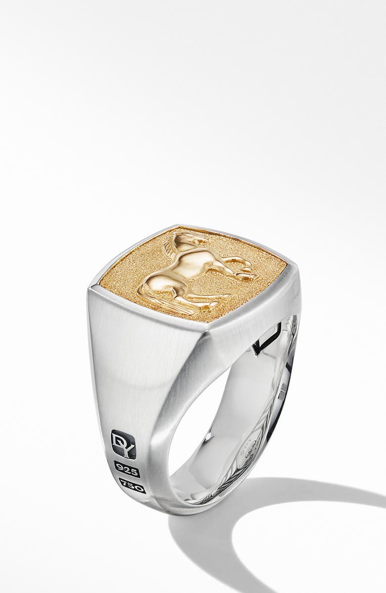 David Yurman Petrvs<sup>®</sup> Horse Signet Ring with 18K Yellow Gold, Alternate, color, 