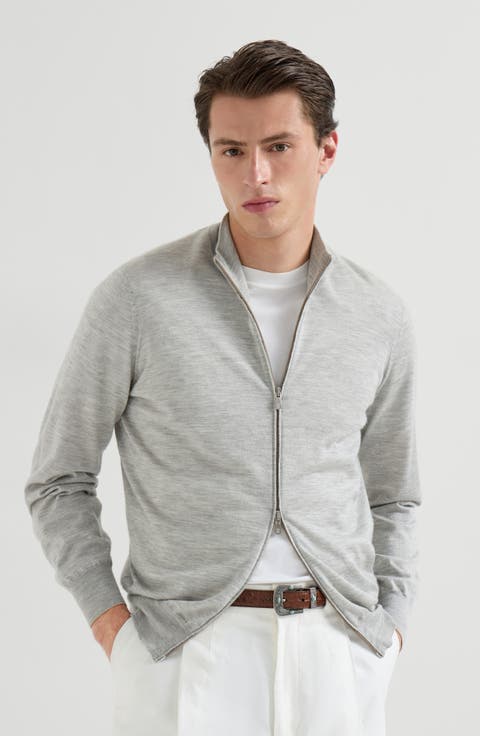 Cashmere and silk cardigan