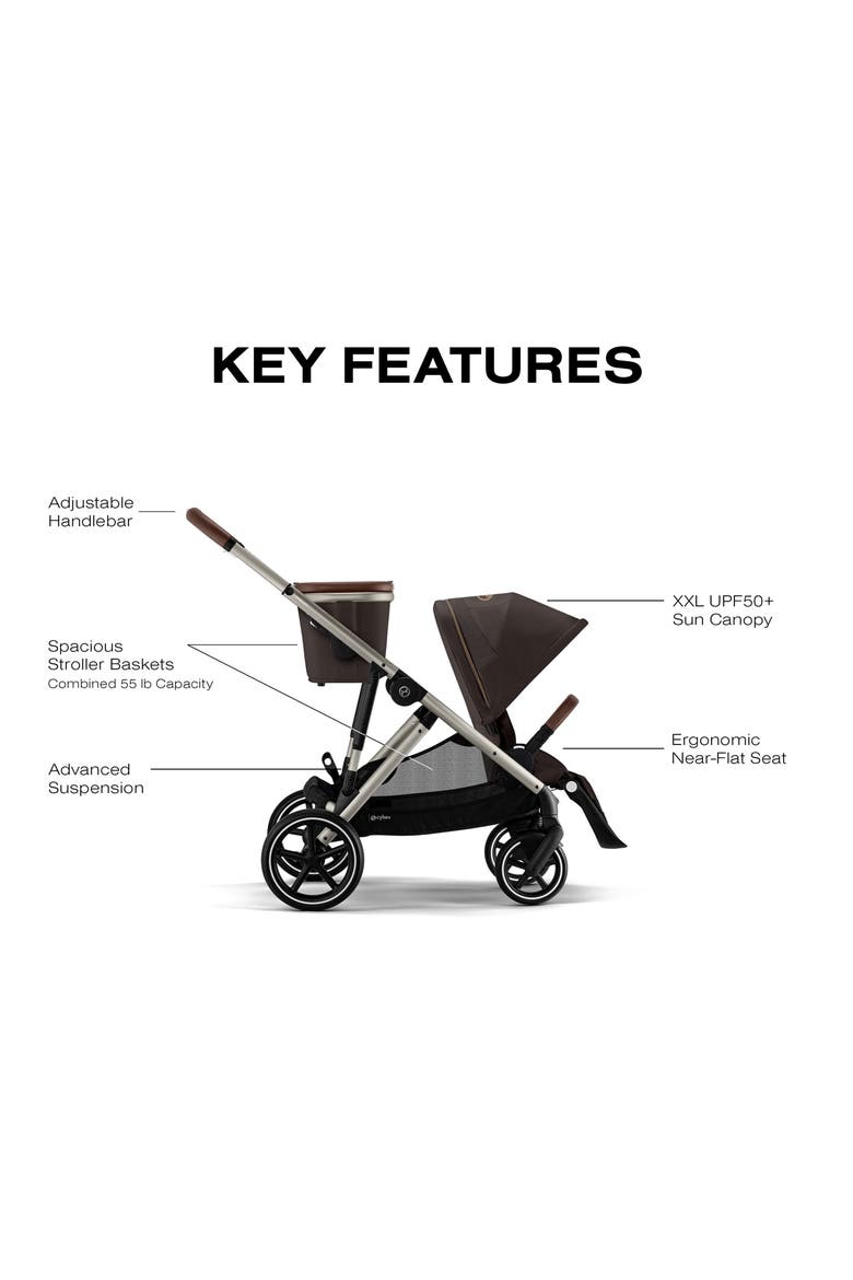 Gazelle S Stroller, Alternate, color, CHOCOLATE BROWN