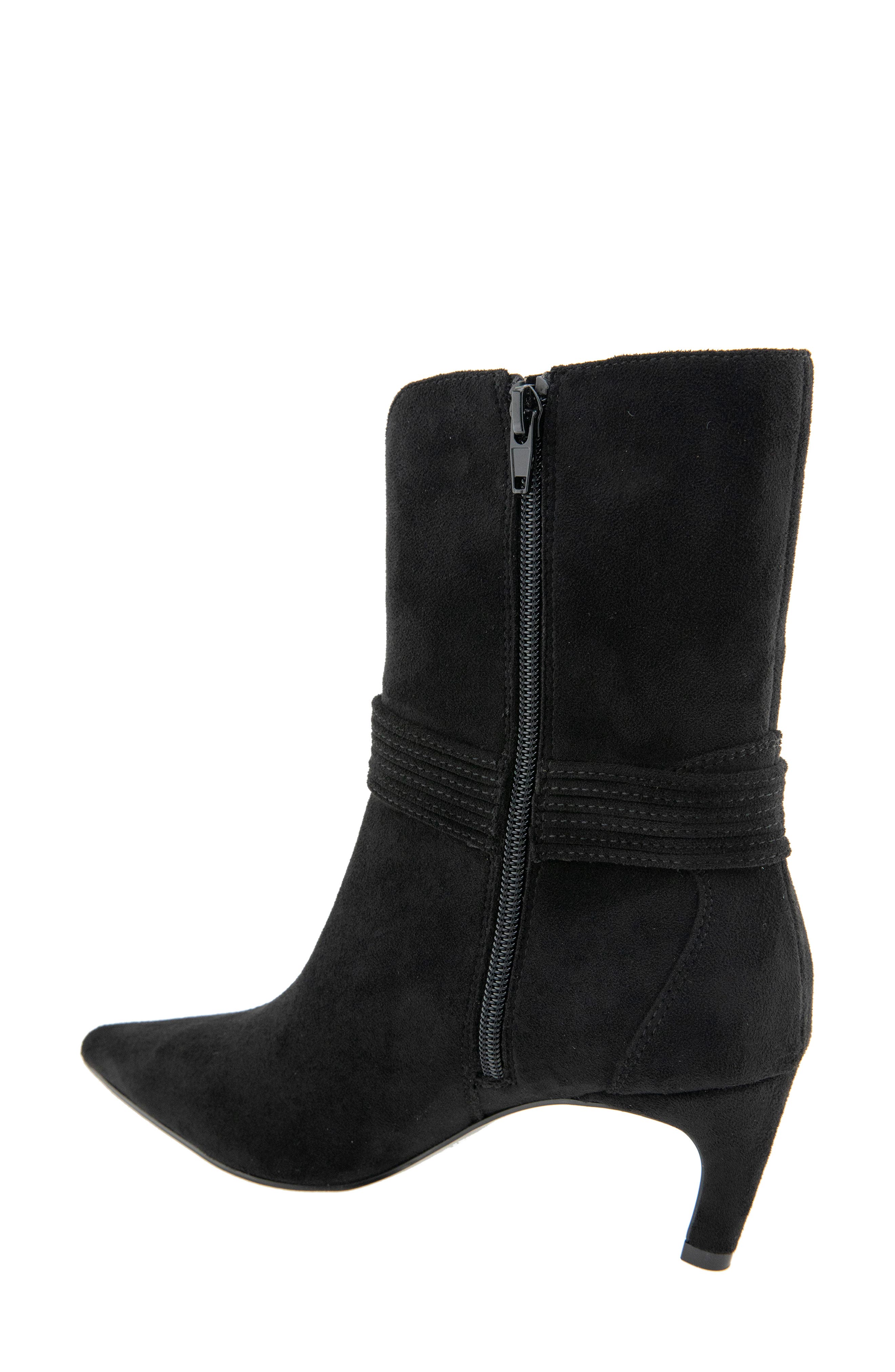 Zoryn Belted Pointed Toe Boot, Alternate, color, BLACK