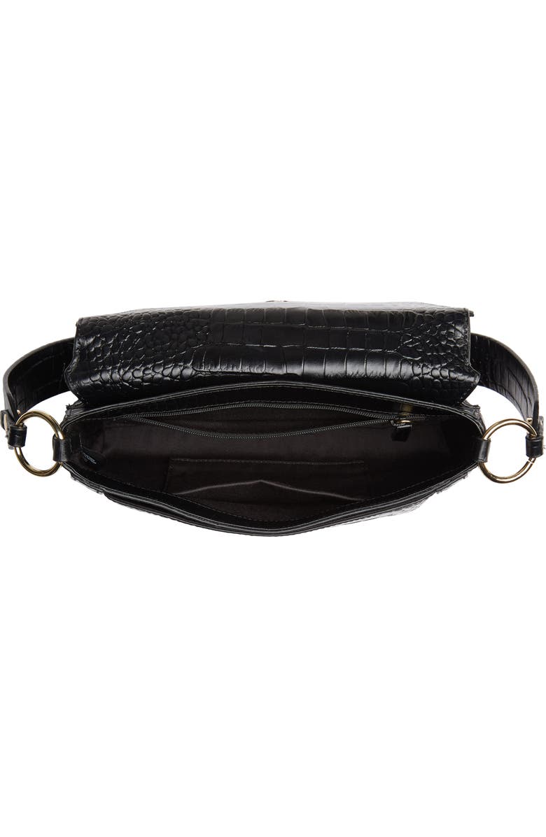 Nordstrom Stella Croc Embossed Leather Shoulder Bag, Alternate, color,