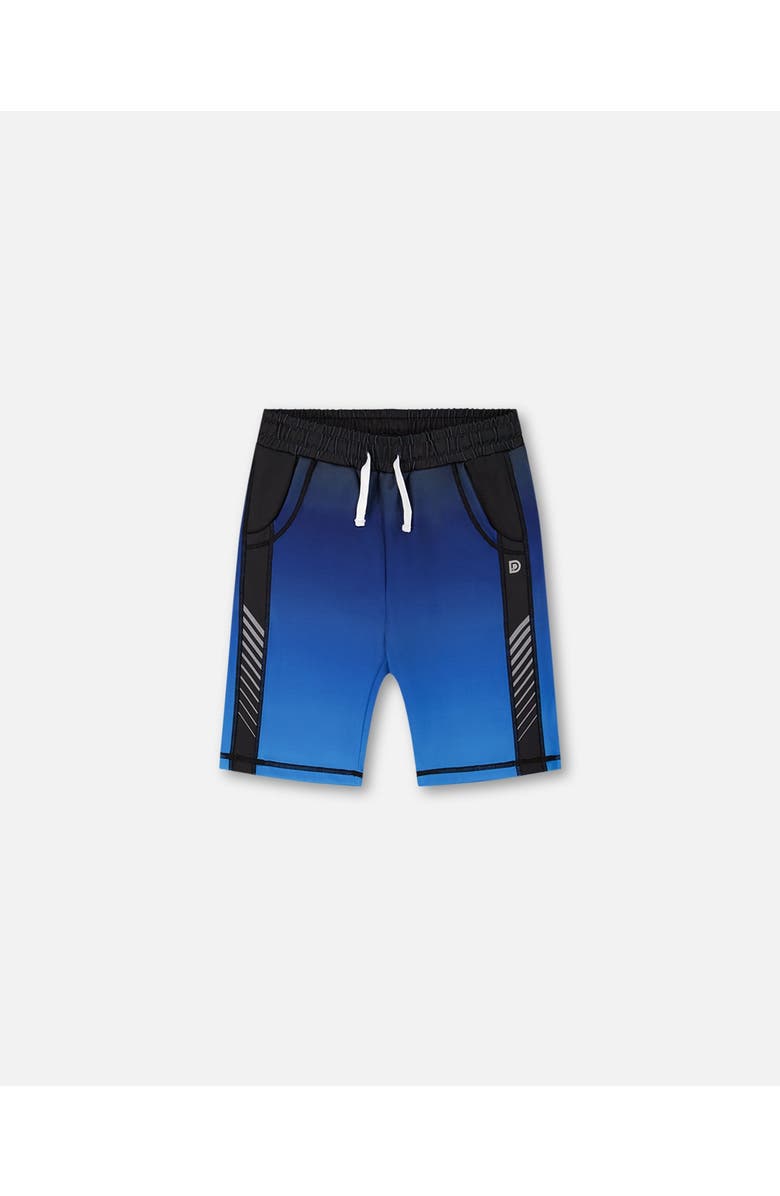 Deux par Deux Boy's Athletic Shorts Blue And Black, Main, color, Blue And Black