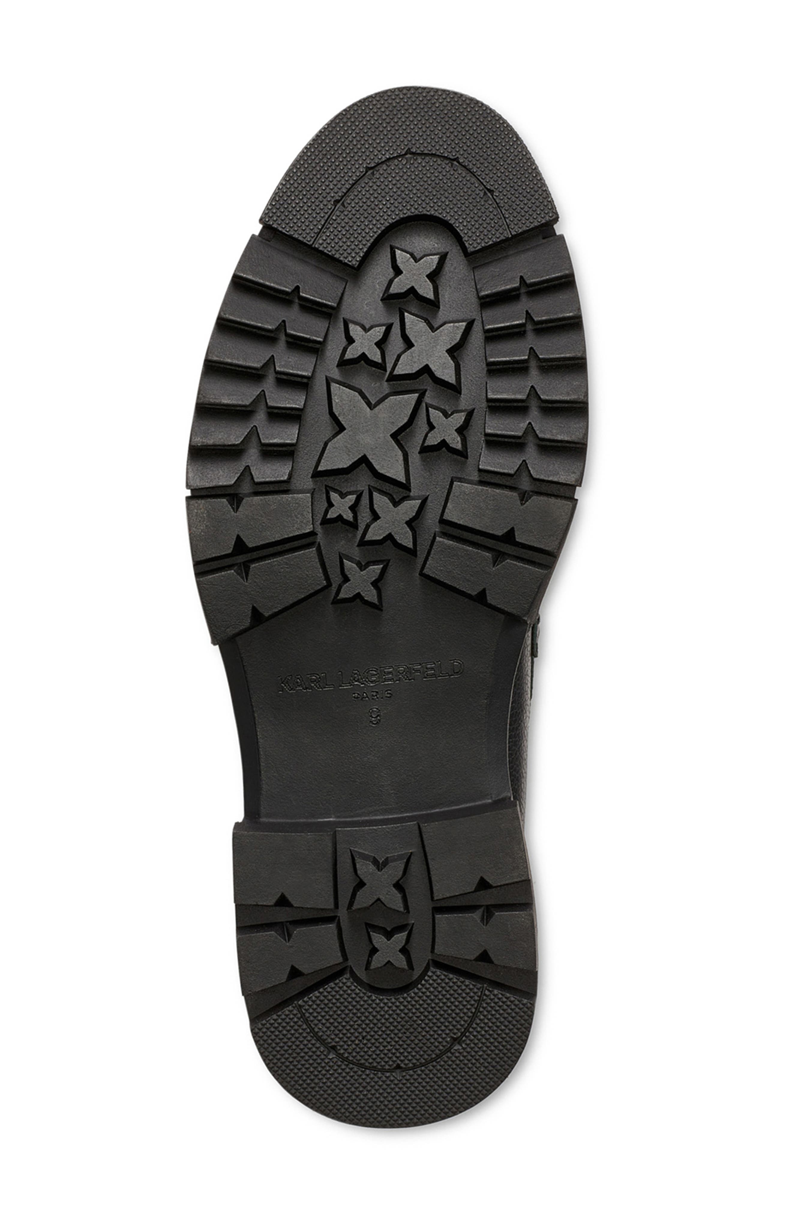 KARL LAGERFELD PARIS Leather Lug Sole Penny Loafer, Alternate, color, Black