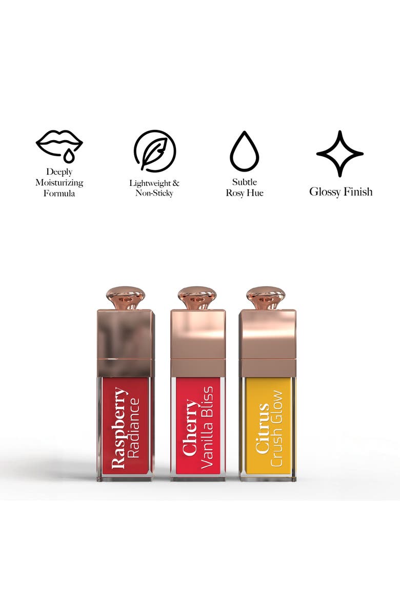 Anti-Aging Serum Set & Nourishing Lip Oil Trio, Alternate, color, Multicolor