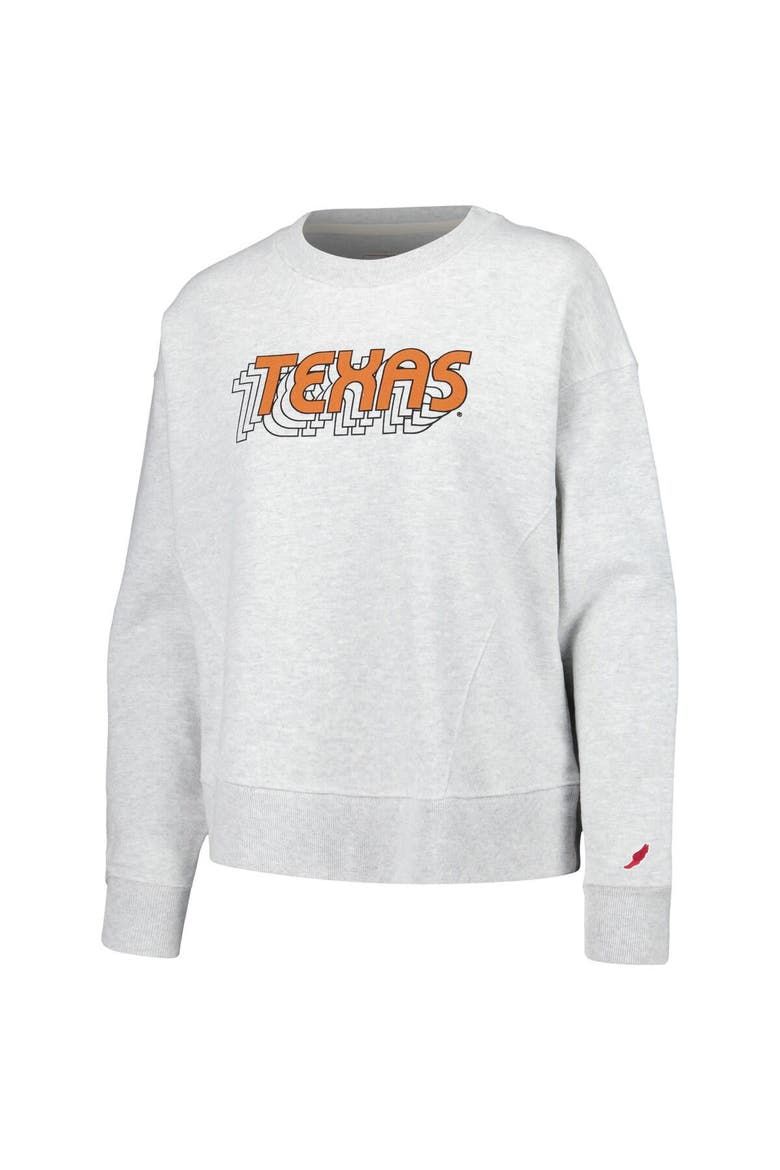 Women's League Collegiate Wear Ash Texas Longhorns Boxy Pullover Sweatshirt, Alternate, color, Ash