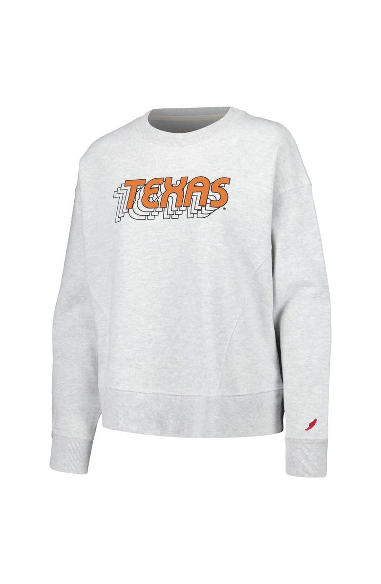 LEAGUE COLLEGIATE WEAR Women's League Collegiate Wear Ash Texas Longhorns Boxy Pullover Sweatshirt, Alternate, color, Ash