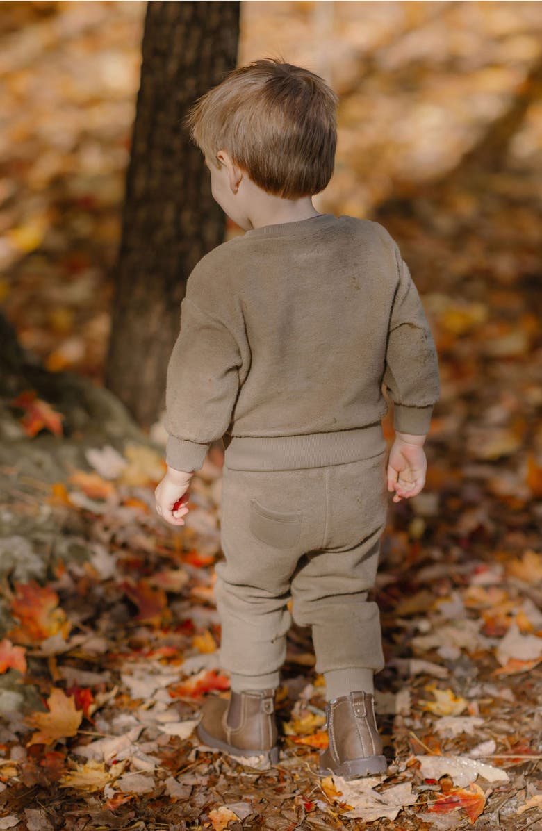 Pehr Organic Cotton Teddy Fleece Sweatshirt, Alternate, color, Moss