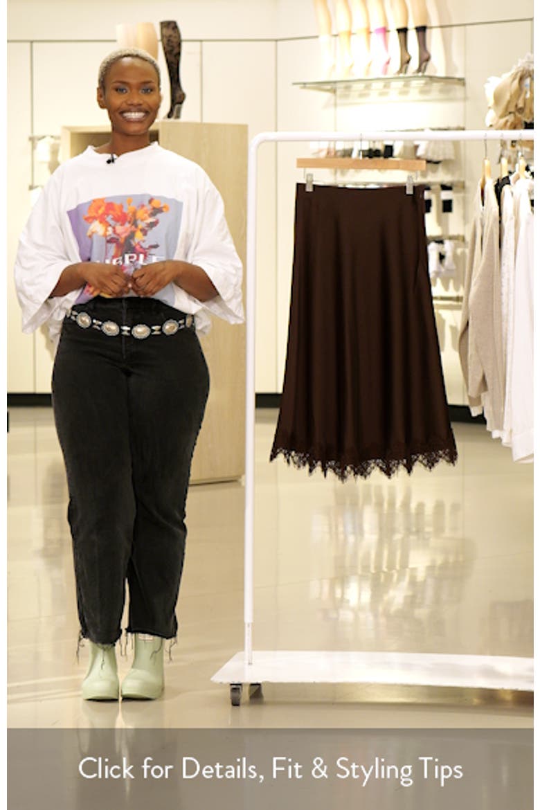 Lace Trim Satin Skirt video