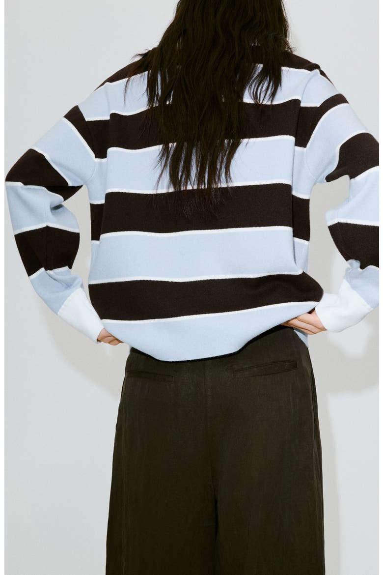 Stripe Rugby Sweater, Alternate, color, SKY BLUE