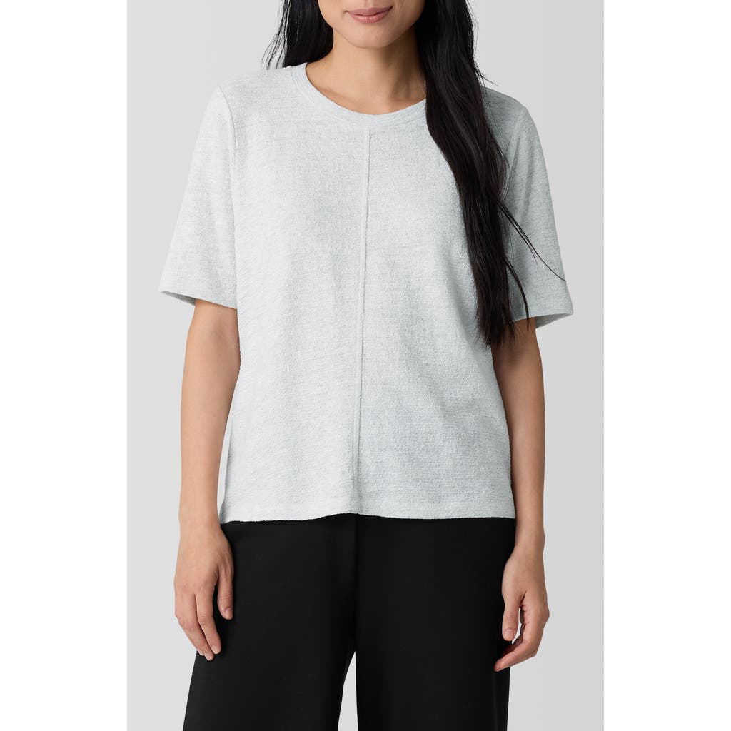 Eileen Fisher Crewneck Short Sleeve T-shirt In Sea Salt