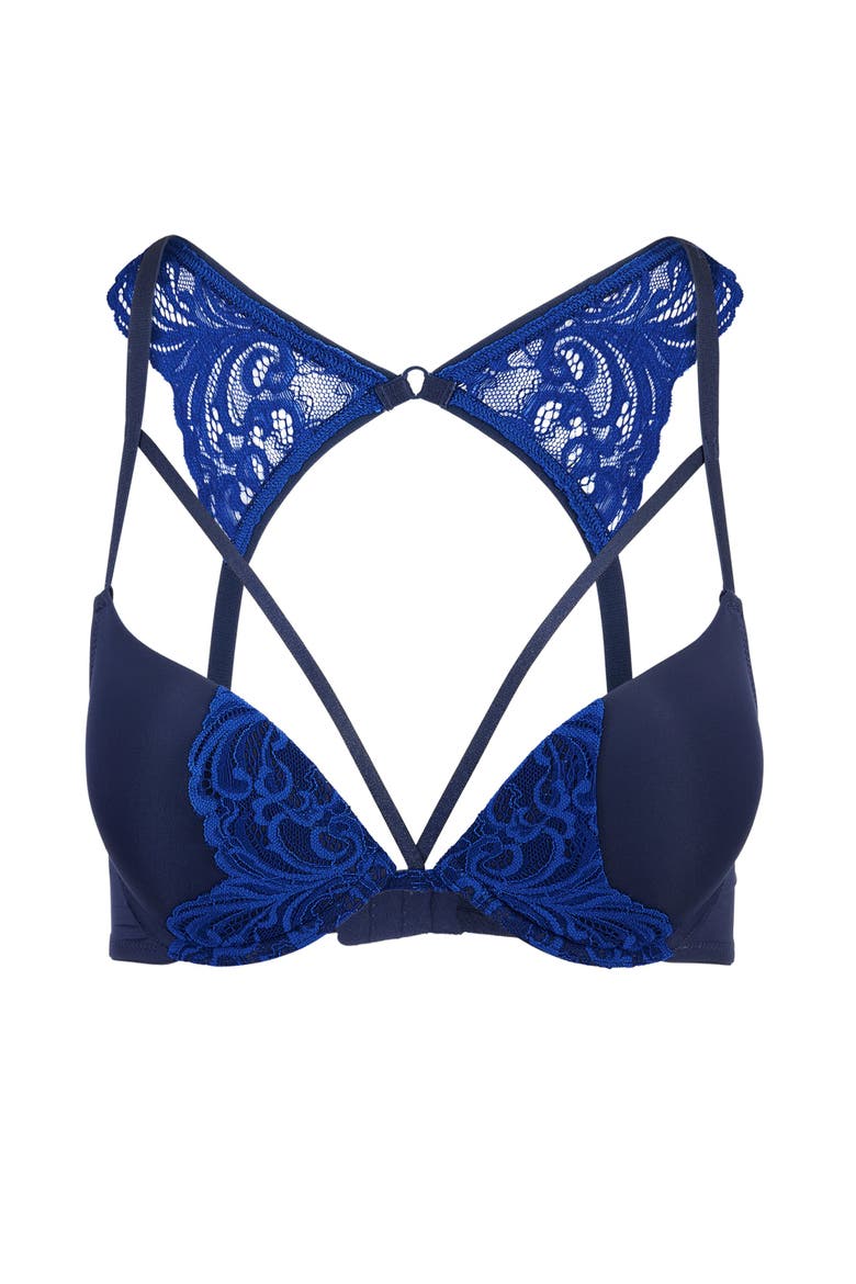 Saige Push Up Plunge Bra, Alternate, color, Dark blue