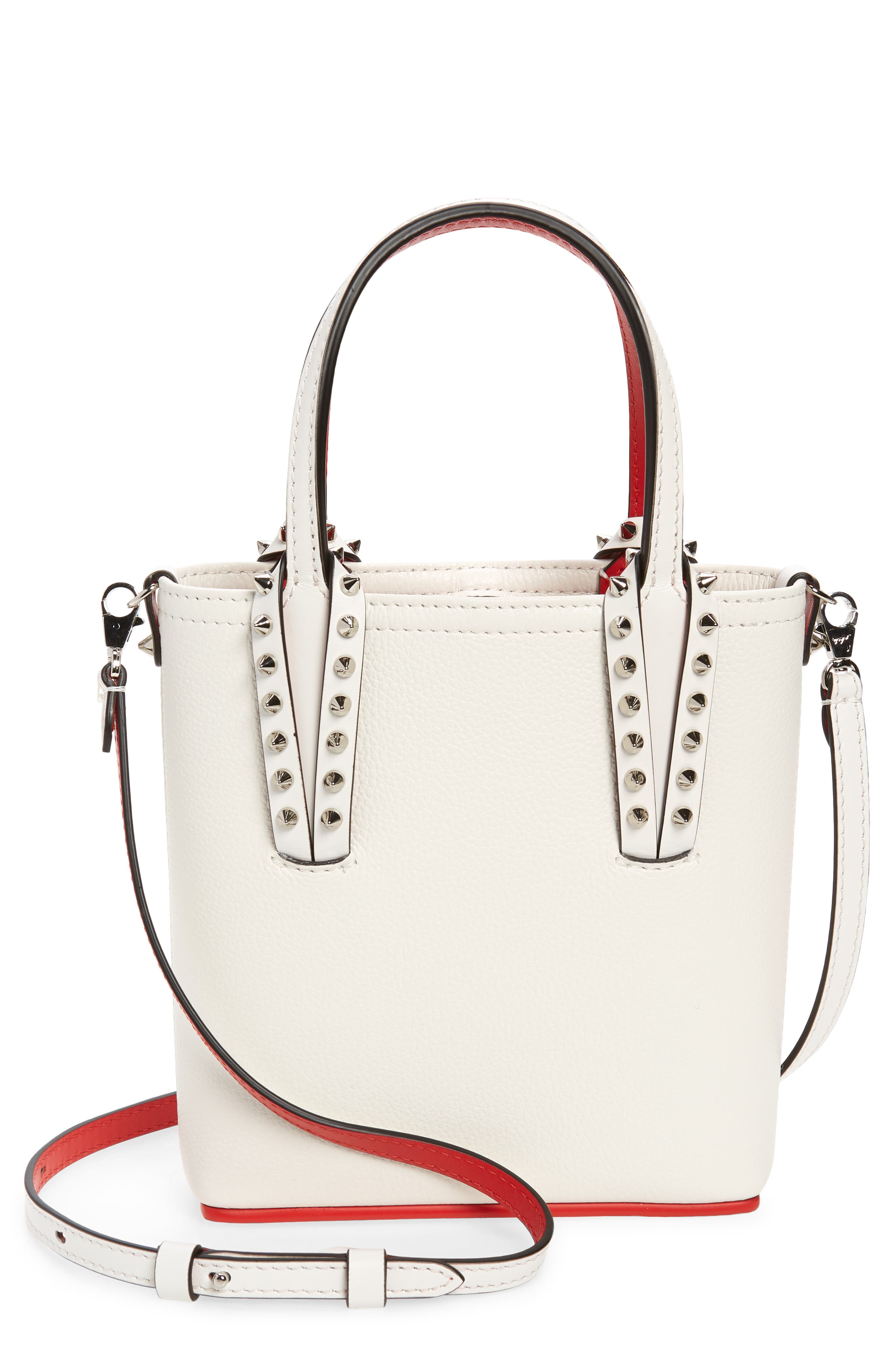 Christian Louboutin Mini Cabata Leather Tote, Main, color, 