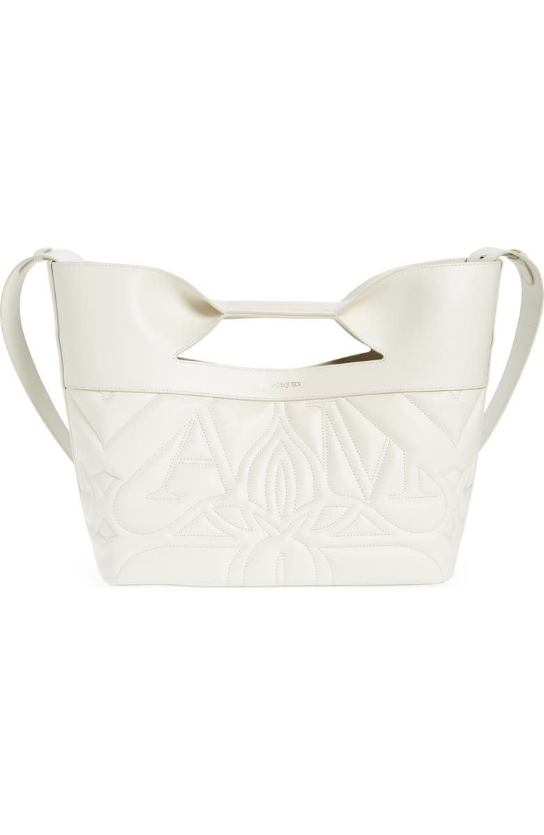 McQueen The Small Bow Leather Quilted Tote, Main, color,