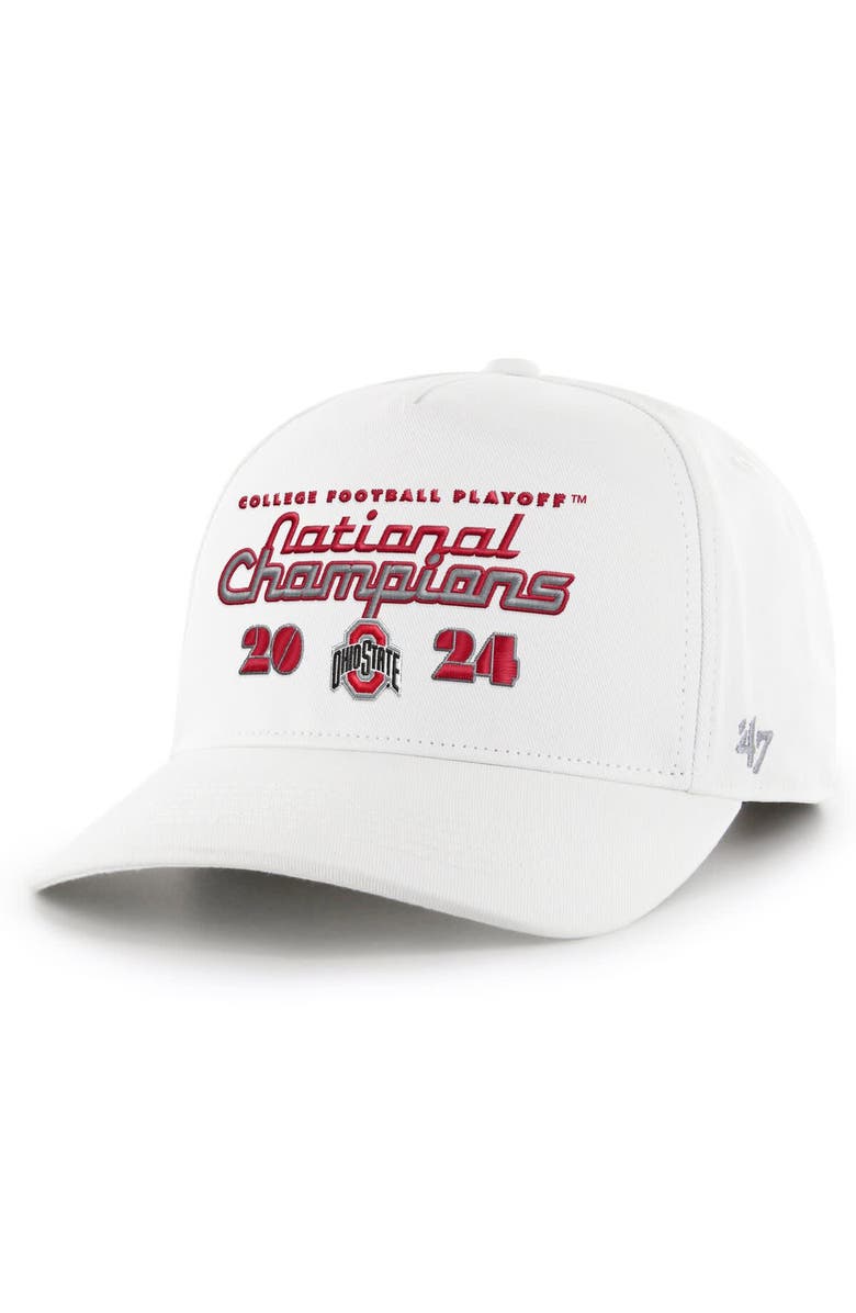 '47 Men's '47  White Ohio State Buckeyes College Football Playoff 2024 National Champions Script Hitch Adjustable Hat, Main, color, 