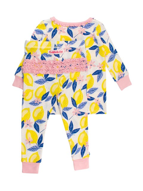 SoftSnooze Toddler Girls Ruffle Long Sleeve Pajama Set
