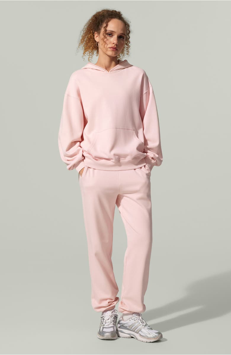 Lilysilk SILKERRY Oversized Seamflow Douceur Stand Collar with Half-Zip Hoodie, Alternate, color, Blush-Pink