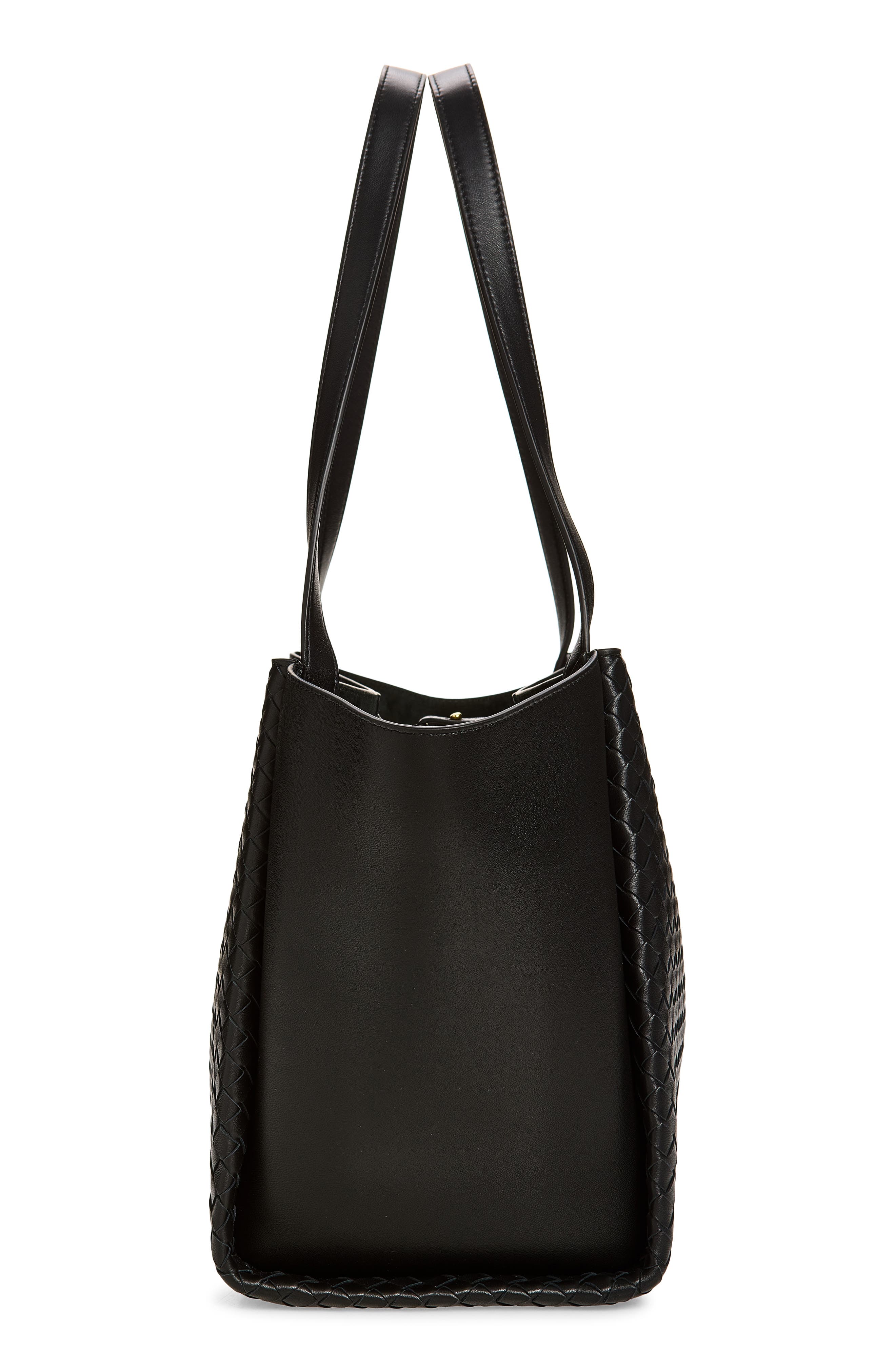 Corso Intrecciato Leather Tote, Alternate, color, 1007 BLACK-BRASS VIBRATO