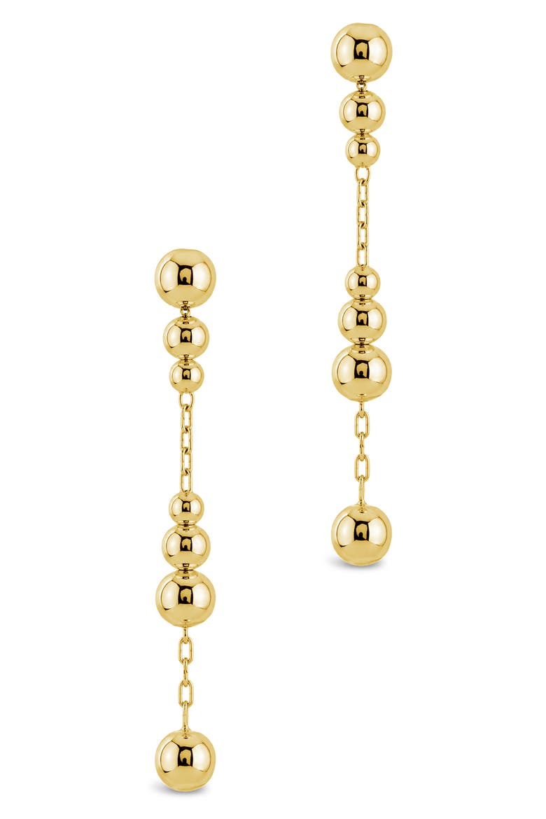 Heather Bubble Station Link Drop Earrings, Alternate, color, GOLD