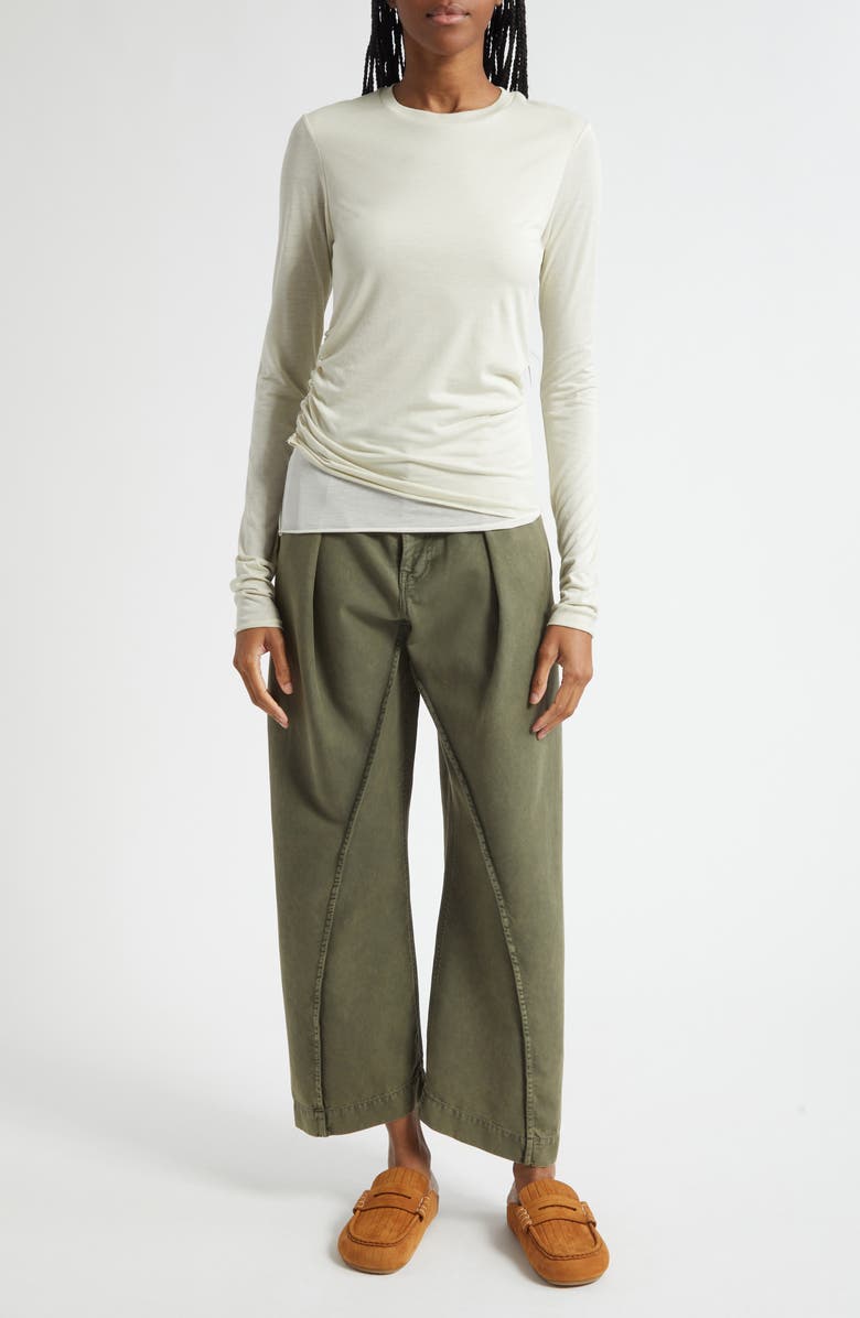 JW Anderson Draped Double Layer T-Shirt, Main, color, 103 Nougat