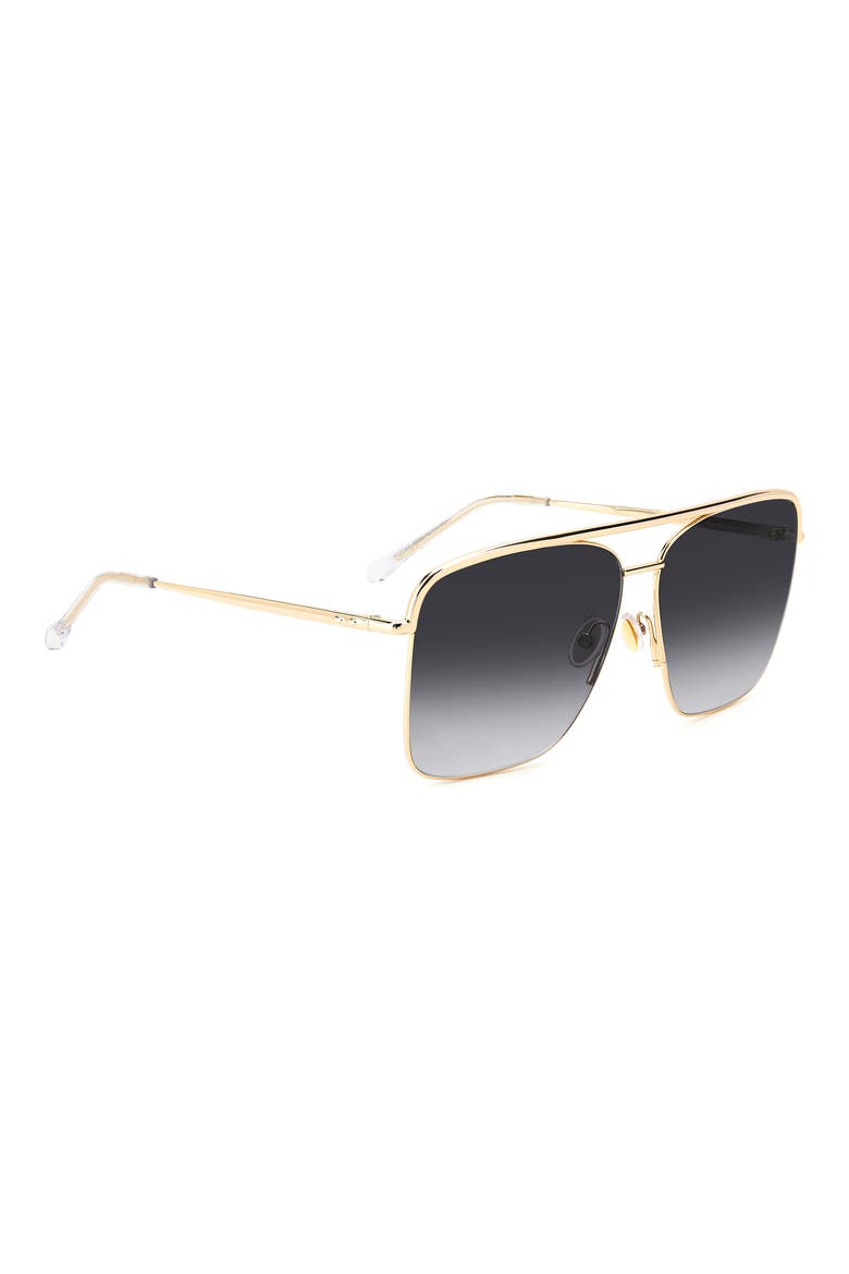 Wild Metal 62mm Gradient Oversize Rectangular Sunglasses, Alternate, color, ROSE GOLD/ GREY SHADED