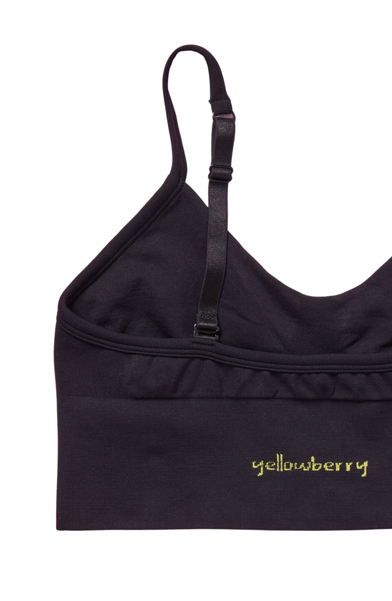 Yellowberry Lola Seamless Crop Bra, Alternate, color, Black