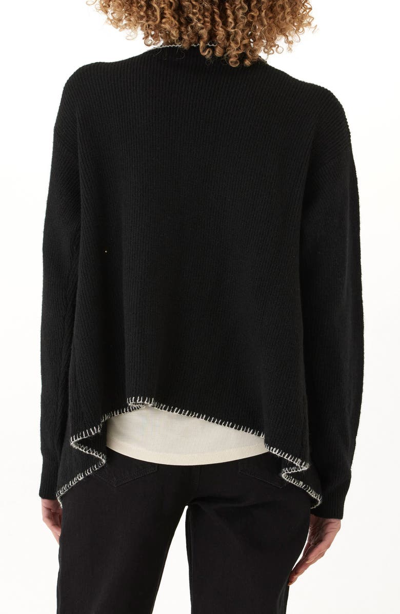 Threads 4 Thought Esme Cozy Blanket Stitch Waterfall Cardigan, Alternate, color, Black