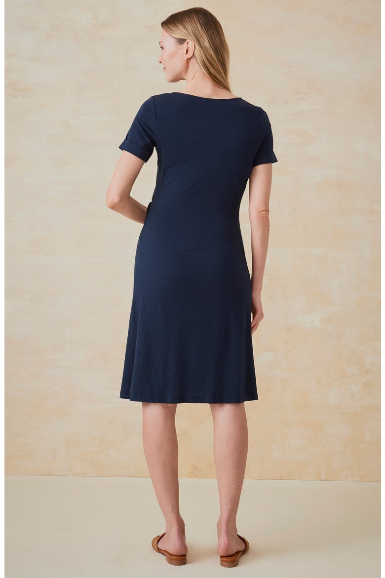 Lenora Side Tie T-Shirt Dress, Alternate, color, NAVY