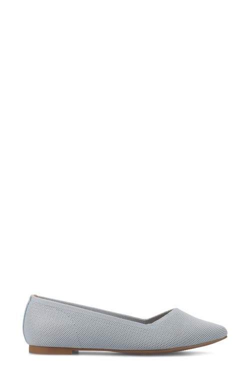 Journee Collection Minnah Knit Almond Toe Flat In Blue