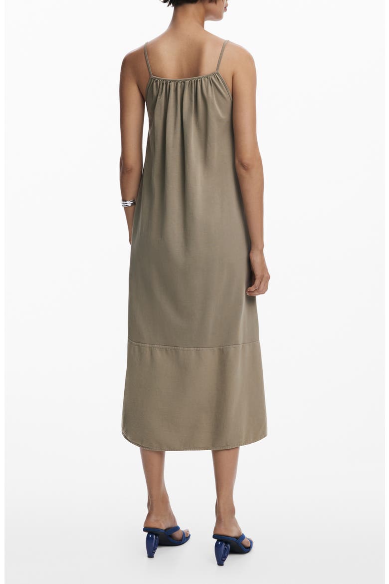 Floral Embroidered Cotton Midi Dress, Alternate, color, MEDIUM GRAY