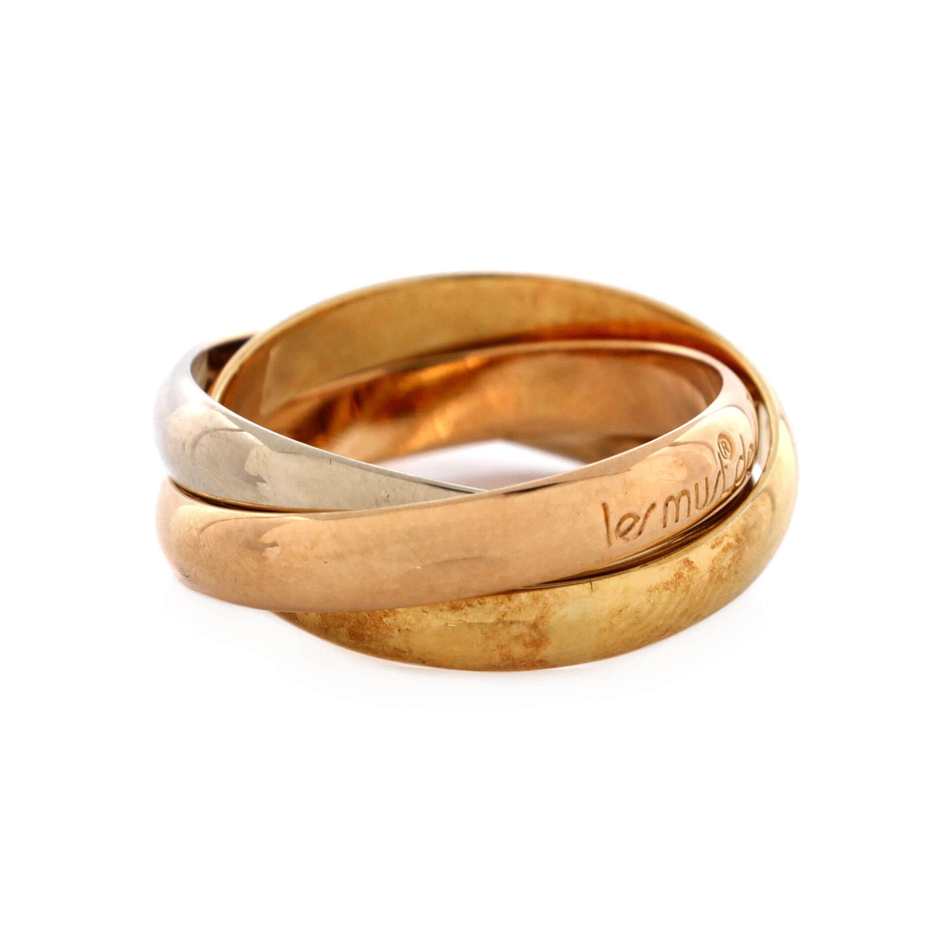 Les Must de Cartier Trinity Ring 18K Tricolor Gold, Alternate, color, Metallic Gold