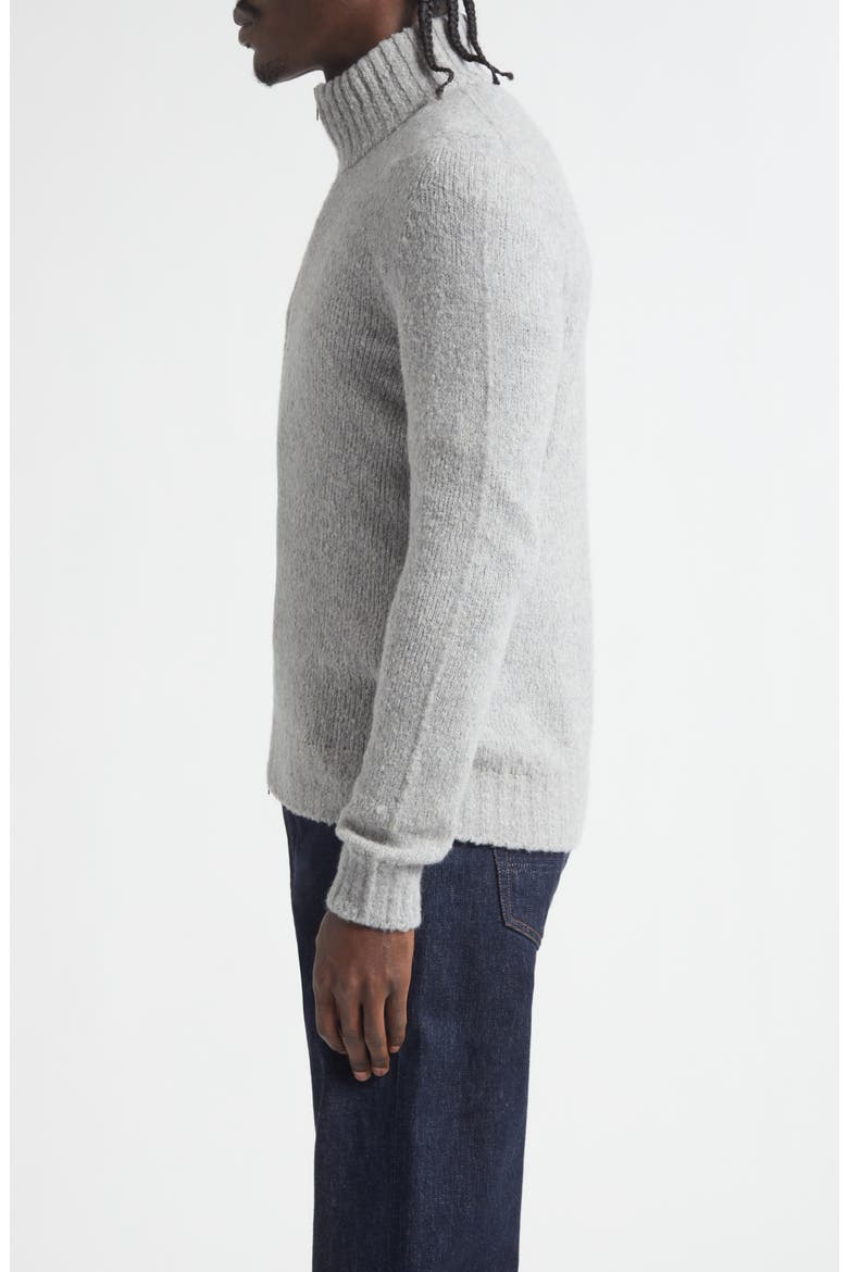 Full Zip Cashmere & Wool Blend Cardigan, Alternate, color, 038 LITE GREY