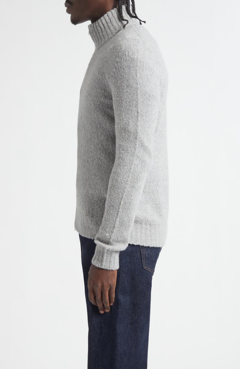 Thom Sweeney Full Zip Cashmere & Wool Blend Cardigan, Alternate, color, 038 Lite Grey