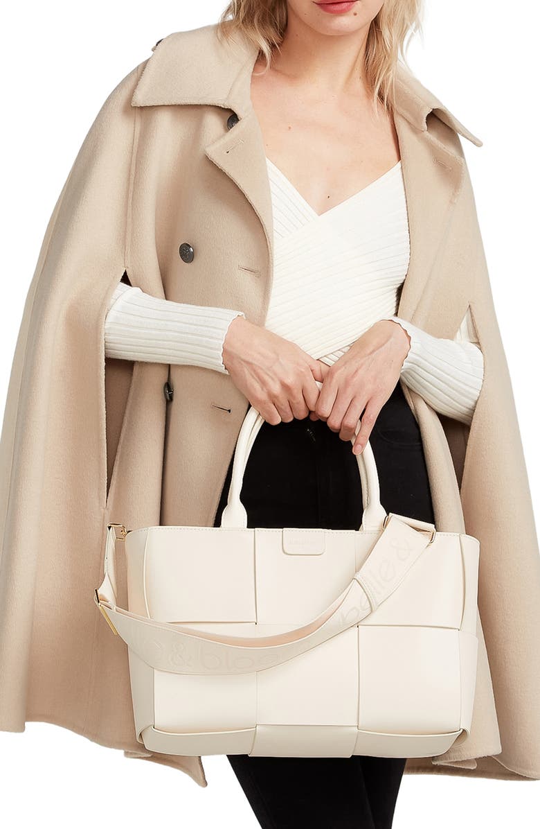 Belle & Bloom On My Mind Double Breasted Wool Blend Cape, Alternate, color, Pale Oat