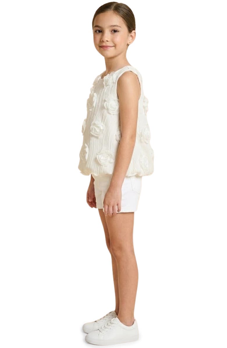 Hayden Girls Kids' Floral Appliqué Tank, Alternate, color, Ivory