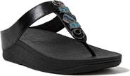 FitFlop Fino Stone Toe Post Wedge Sandal