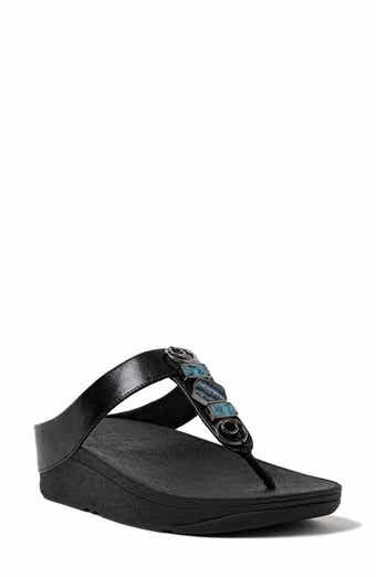 FitFlop Fino Stone Toe Post Wedge Sandal