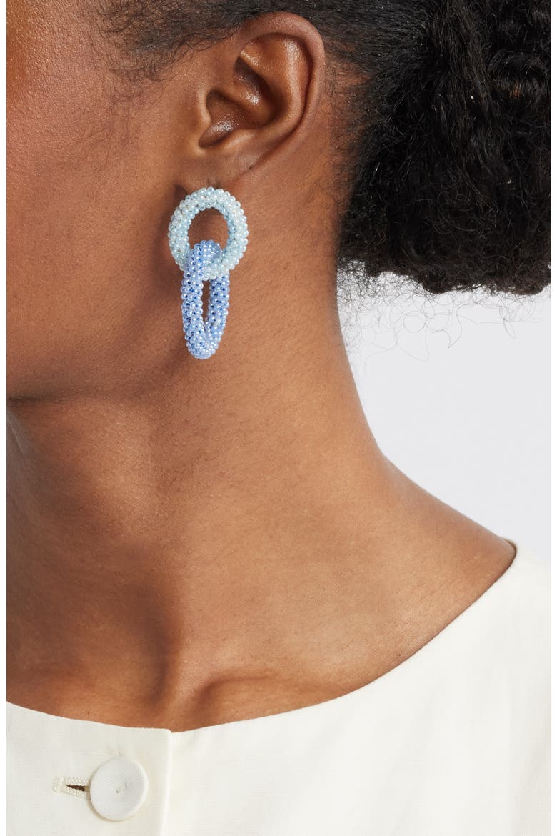 Color Pop Double Hoop Earrings, Alternate, color, LIGHT BLUE TONAL