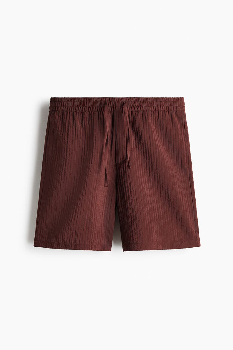 Relaxed Fit Textured Shorts, Alternate, color, Burgundy