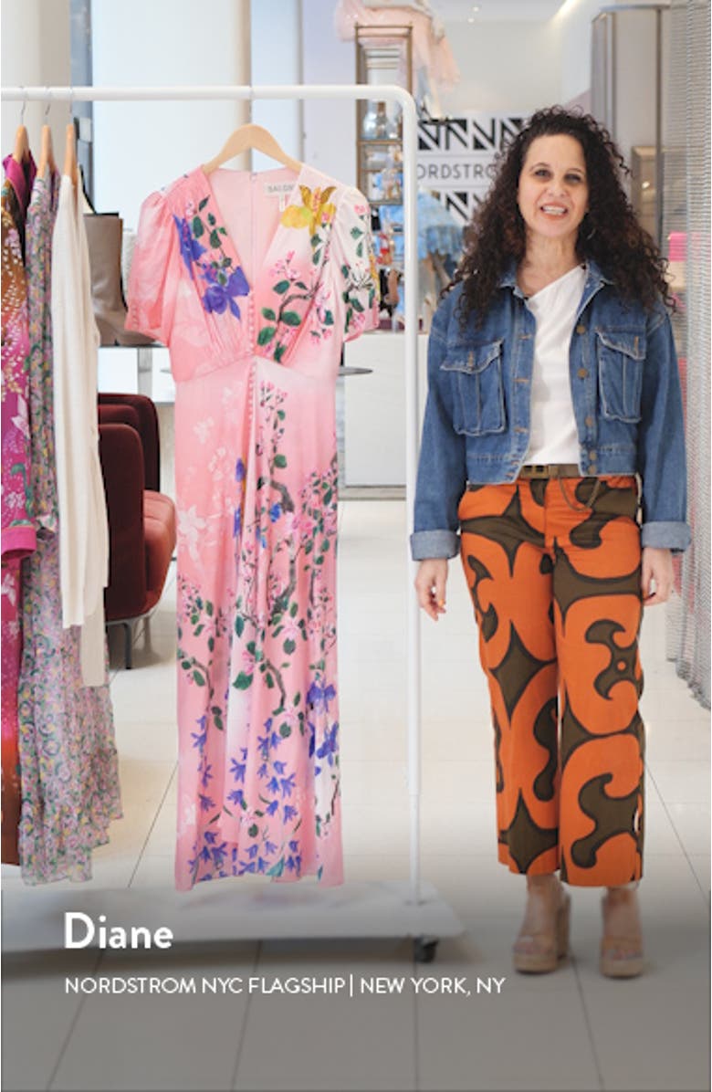 Lea Print Silk Maxi Dress, sales video thumbnail