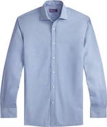 Ralph Lauren Purple Label Aston Cotton Herringbone Button-Up Shirt