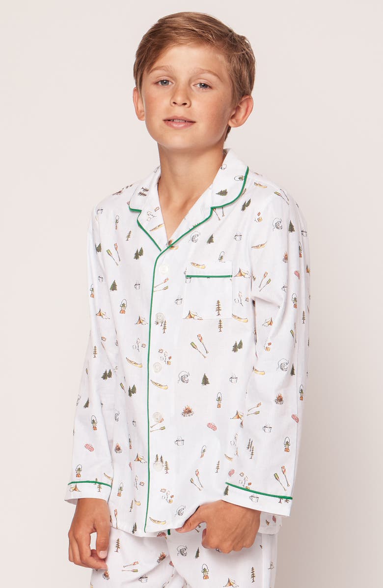 Petite Plume Kids' Camping Print Two-Piece Pajamas, Alternate, color, 