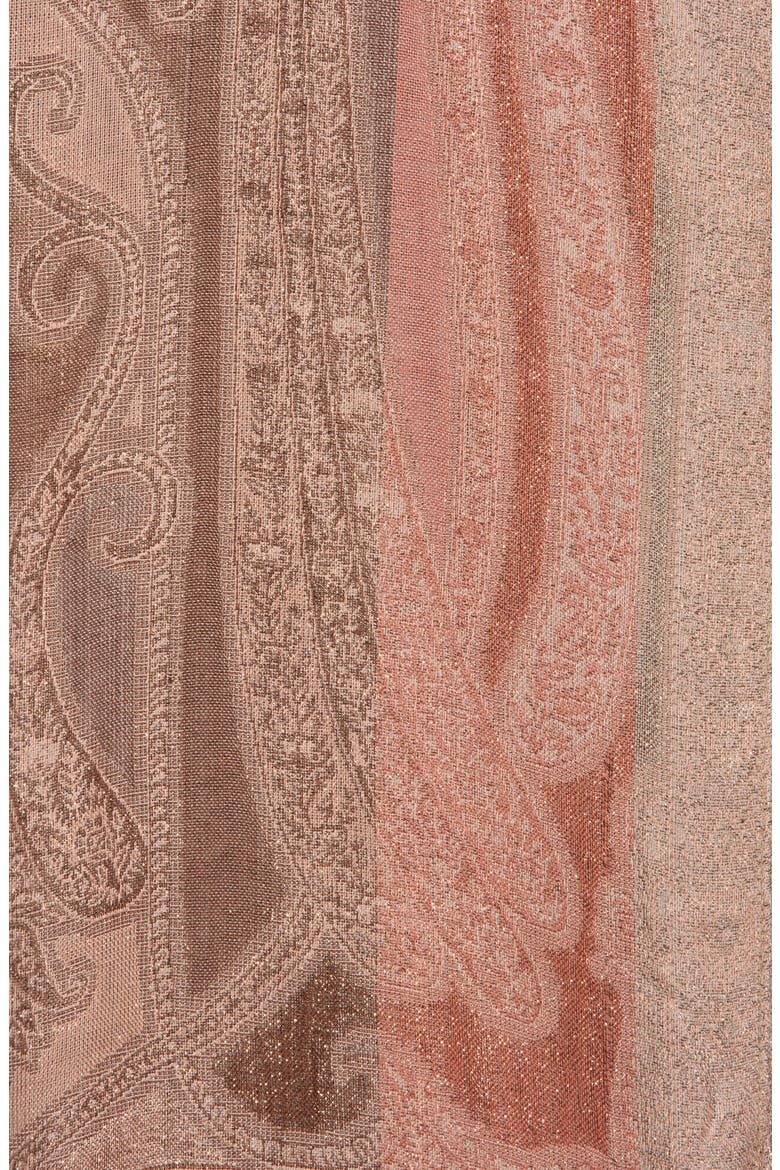 Paisley Lurex Knit Scarf, Alternate, color, CANYON SUNSET