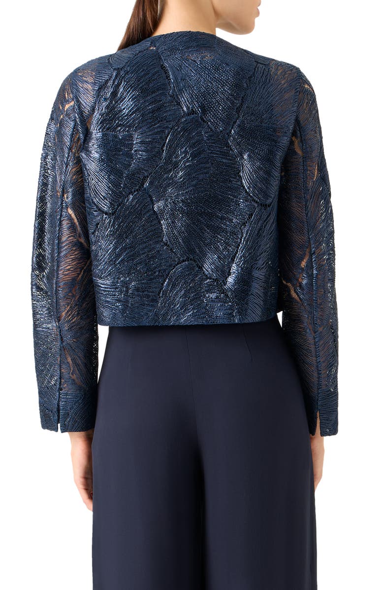 Akris Haron Sea Fan Lace Jacket, Alternate, color, Navy