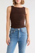 AFRM LOS ANGELES Zola Boat Neck Sleeveless Mesh Top