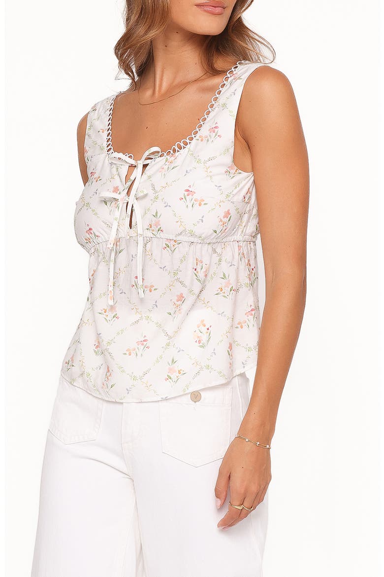 Gail Top, Alternate, color, WHITE VINTAGE FLORAL