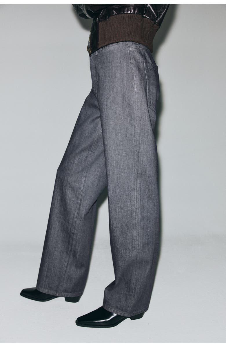 H&M Straight High Jeans, Alternate, color, Denim Gray