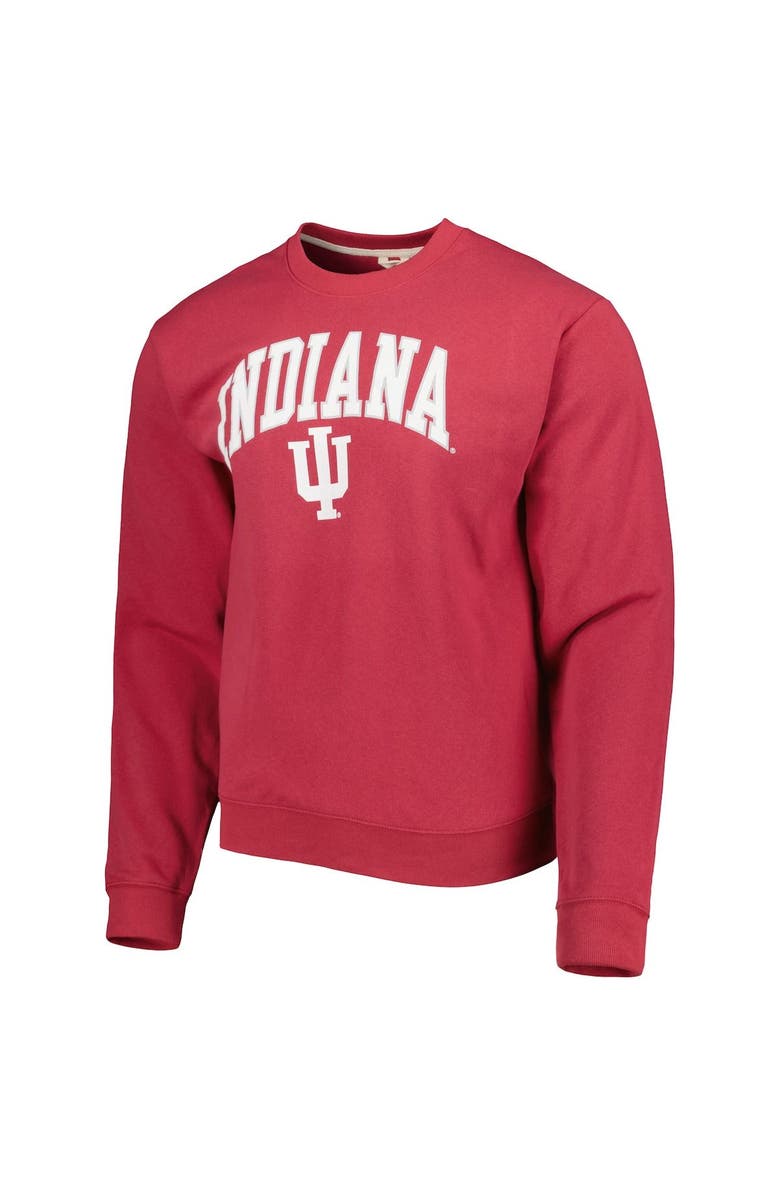 LEAGUE COLLEGIATE WEAR Men's League Collegiate Wear Crimson Indiana Hoosiers 1965 Arch Essential Lightweight Pullover Sweatshirt, Alternate, color,